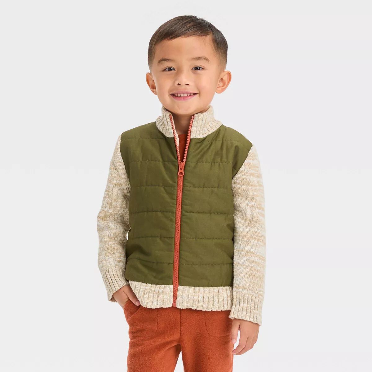 Toddler Boys' Quilted Zip-Up Sweater - Cat & Jack™ | Target