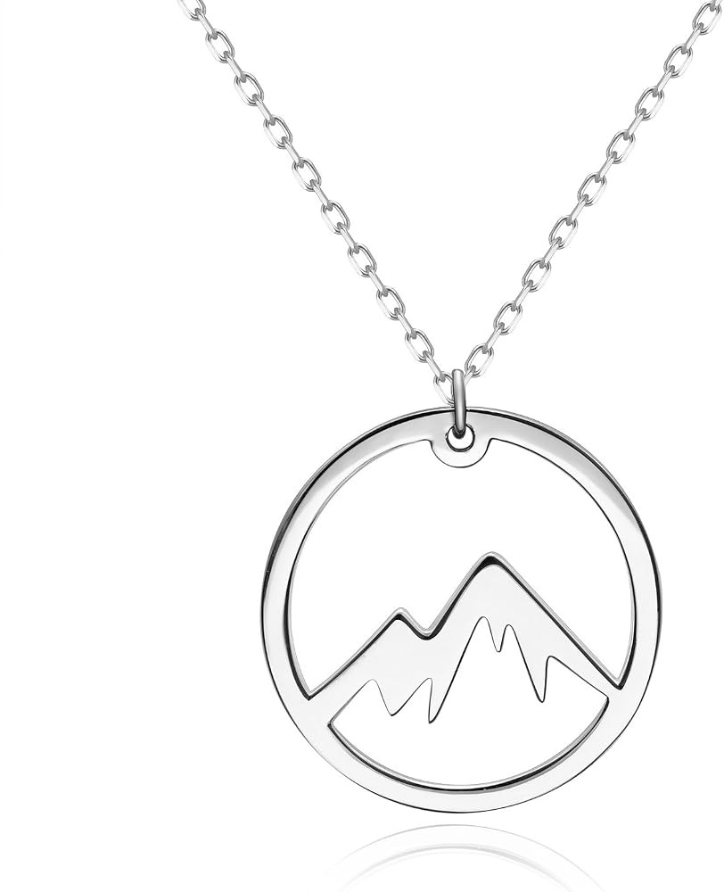 Metzakka Mountain Necklace, Sterling Silver Pendant Minimalist Jewelry for Outdoor Lovers | Amazon (US)