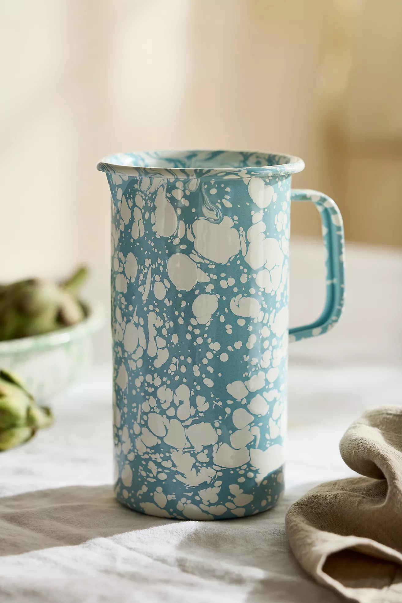 Speckled Enamel Carafe, Blue | Anthropologie (US)