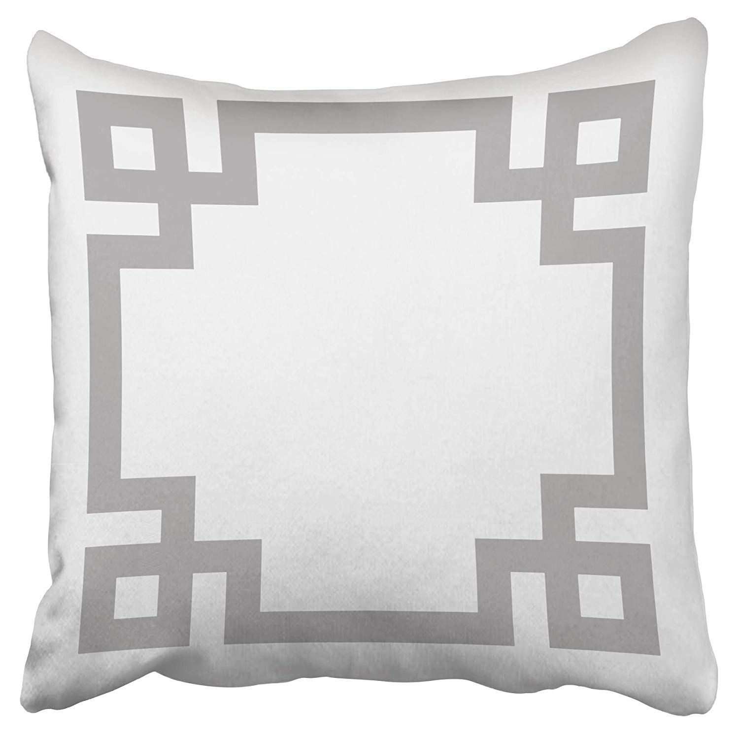 ECCOT Decors Gray and White Greek Key Border Home Pillow Case Pillow Cover 18x18 inch | Walmart (US)