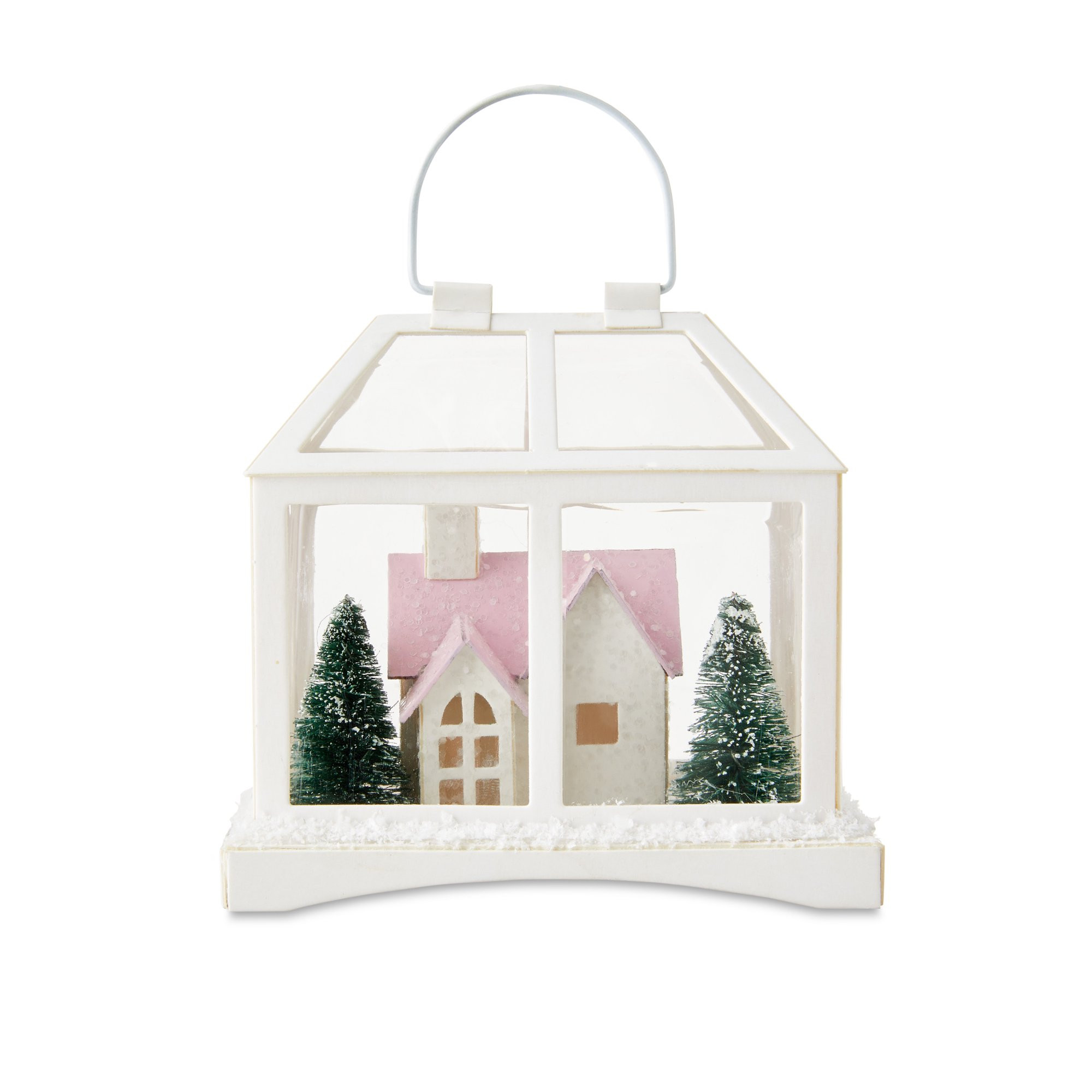 Lantern Christmas Ornament, Pink and White, 4.13 in, by Holiday Time | Walmart (US)