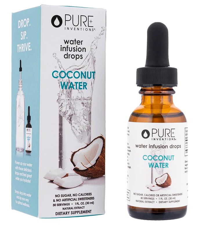 Pure Inventions - Coconut Water Infusion Drops – Electrolytes - Sugar-Free Hydration, Zero Calo... | Amazon (US)