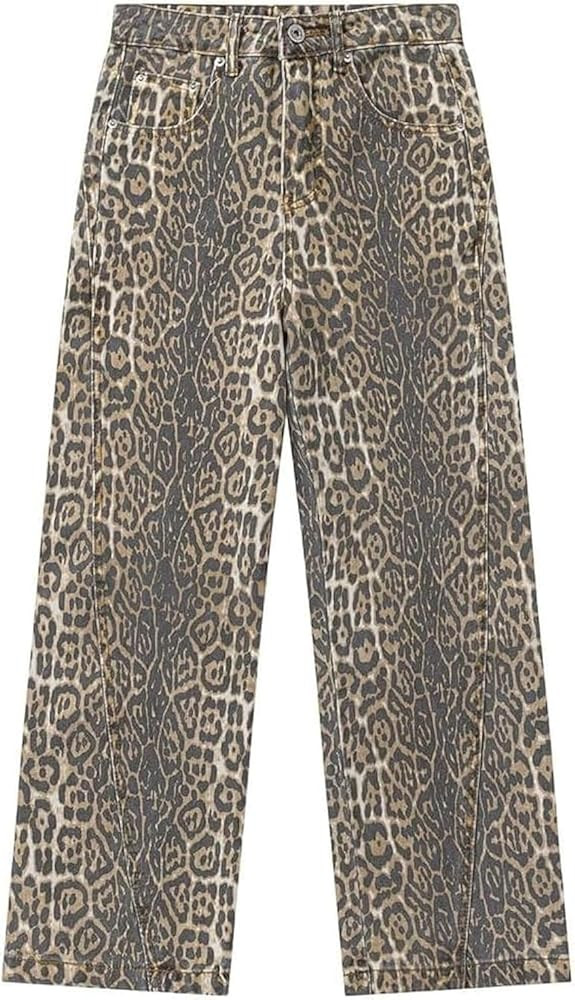 Cheetah Jeans, Leopard Print, Baggy Wide Leg High Waisted Cheetah Print | Amazon (US)