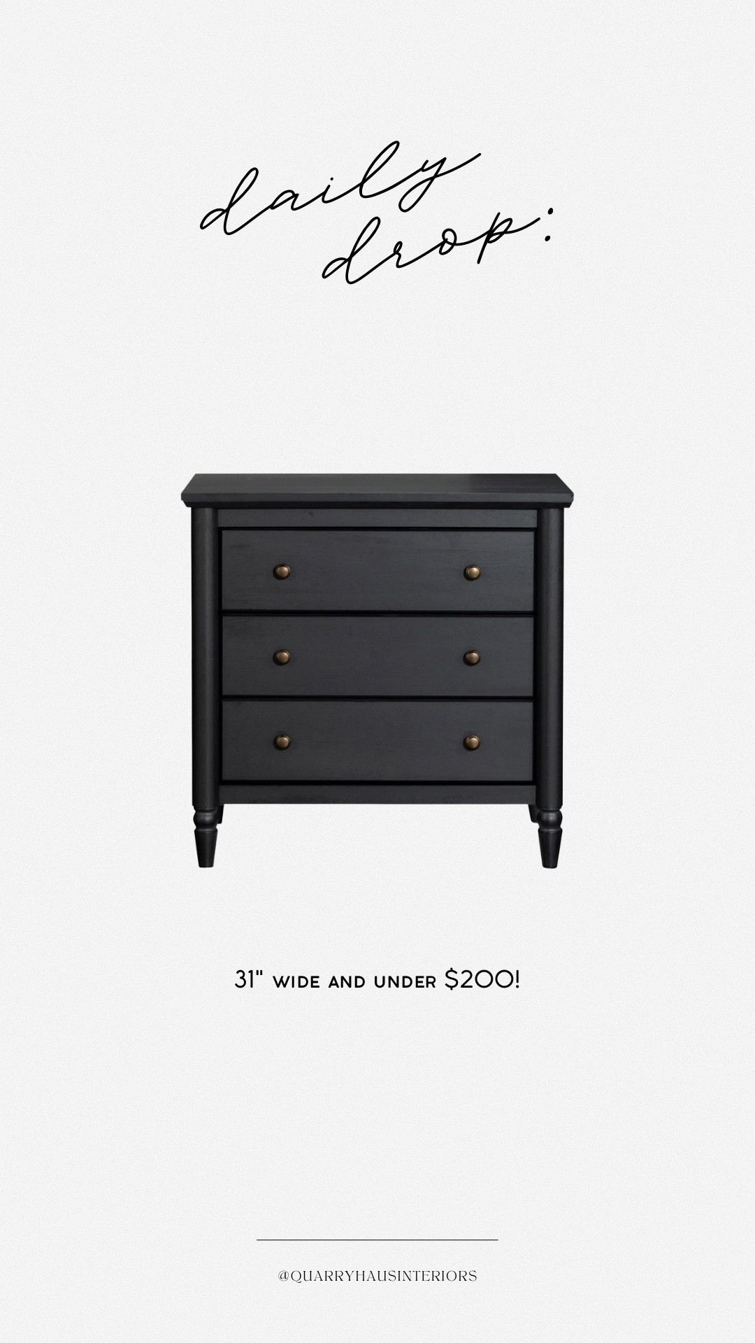 If you’re looking for a budget friendly black wood nightstand, look no further! I love the brass knobs on this table, and the price truly can’t be beat for a large nightstand this size!

#LTKHome