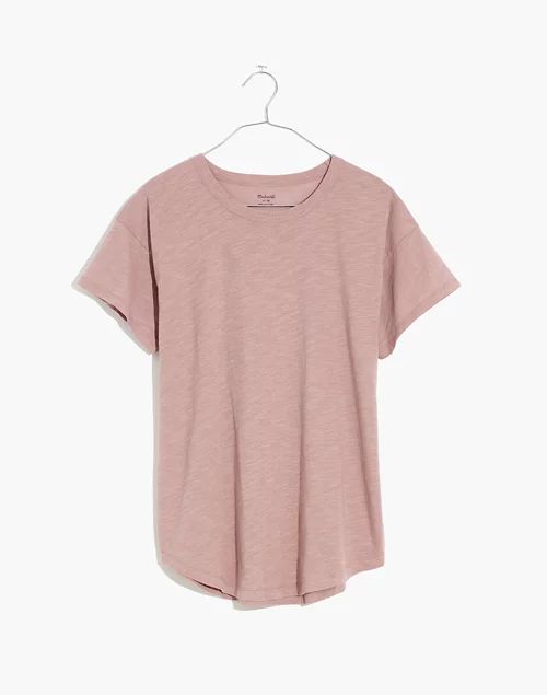 Whisper Cotton Rib-Crewneck Tee | Madewell