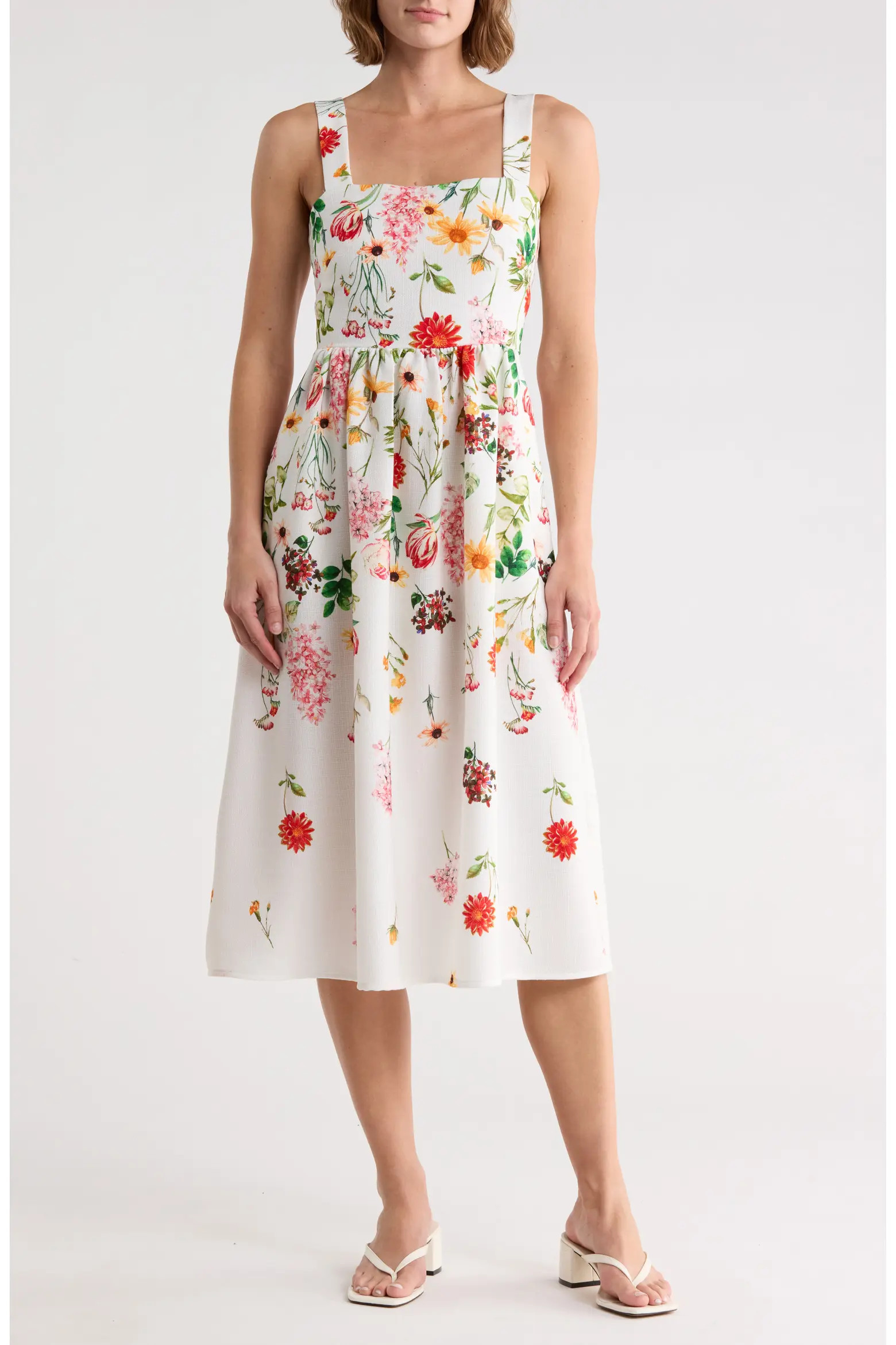 Floral Square Neck Midi Sundress (Women) | Nordstromrack | Nordstrom Rack