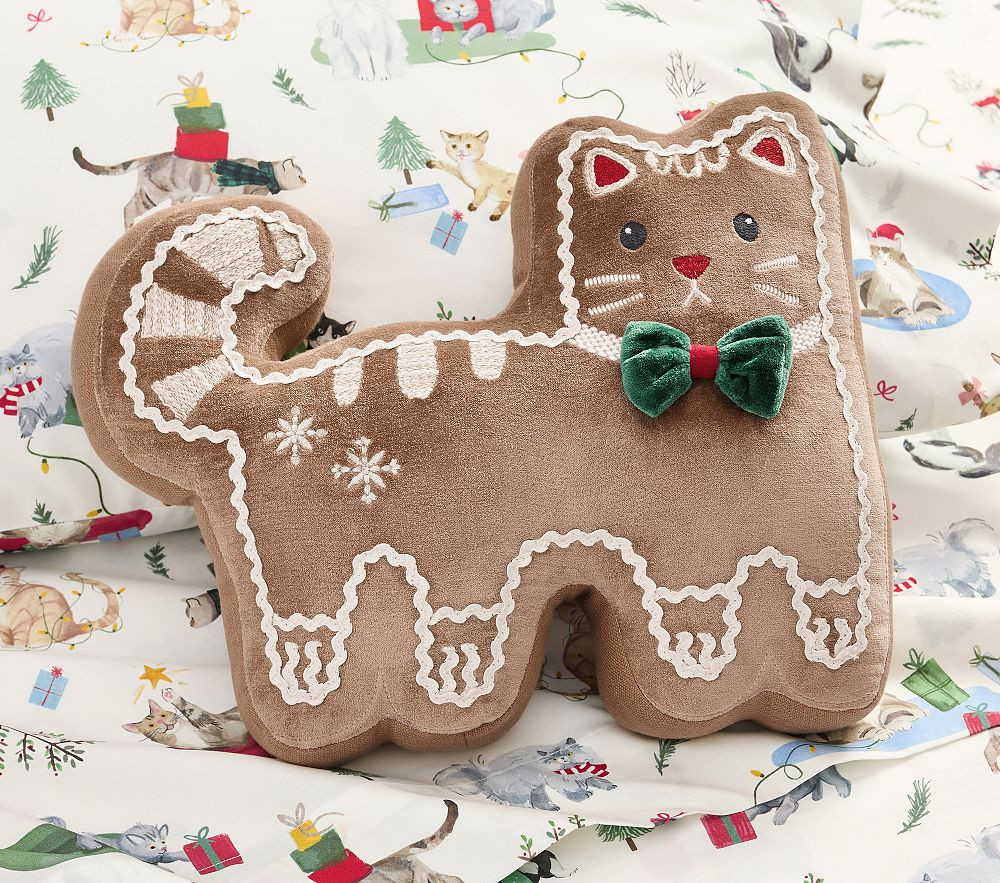 Holiday Cats Sheet & Pillow Set | Pottery Barn Kids