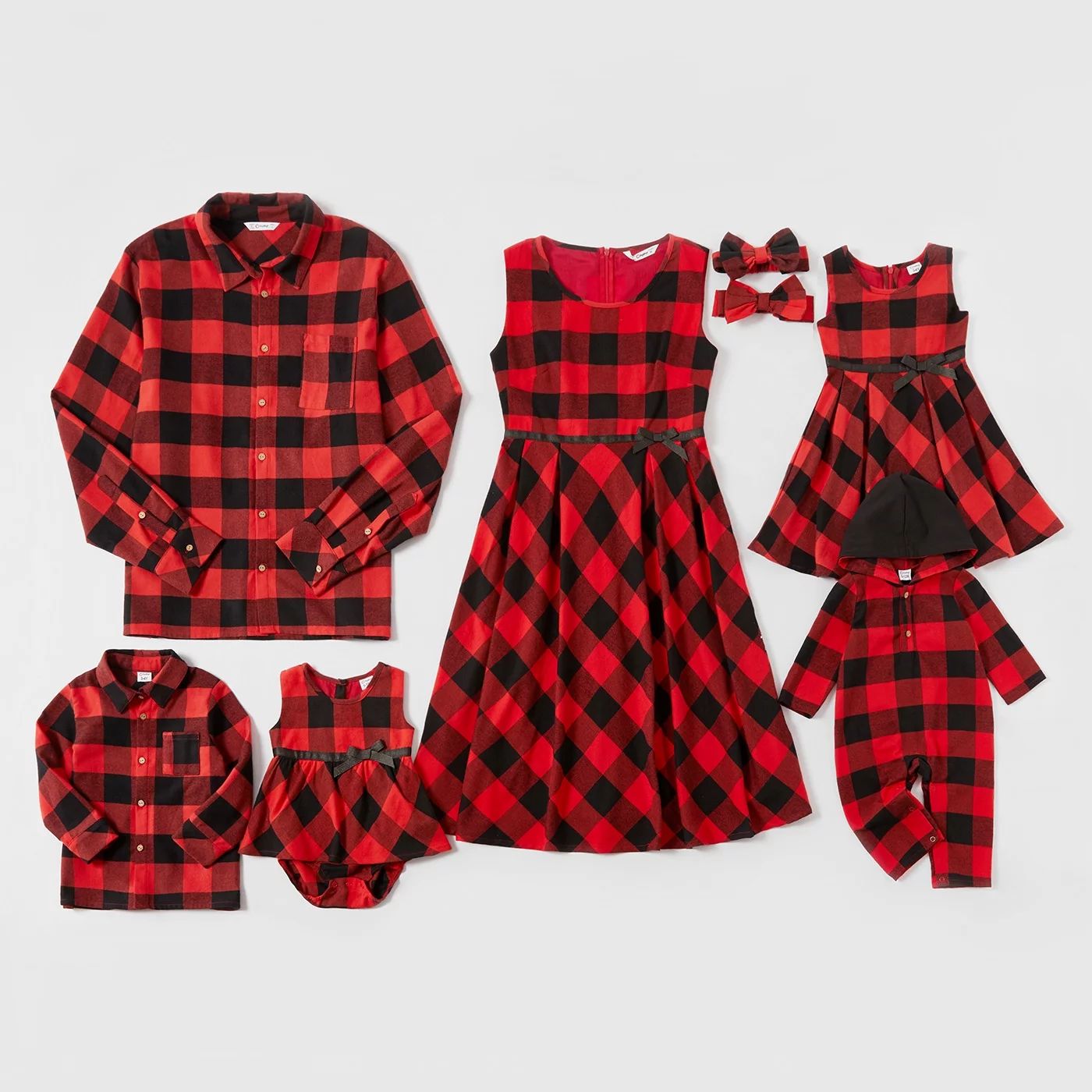 PatPat Mosaic Family Matching Cotton Christmas Sets(Bowknot Tank Dresses)（Women＆Men＆baby＆... | Walmart (US)