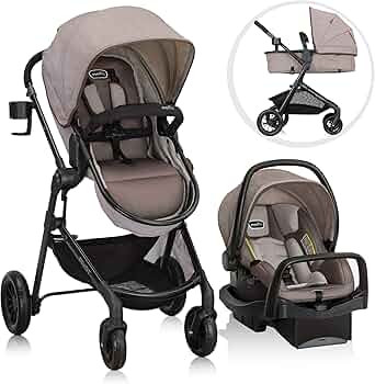 Evenflo Pivot Modular Travel System with LiteMax Infant Car Seat (Desert Tan) | Amazon (US)