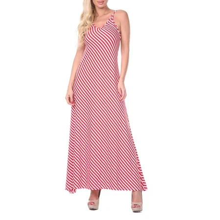 Women's Backless Striped Maxi Dress | Walmart (US)
