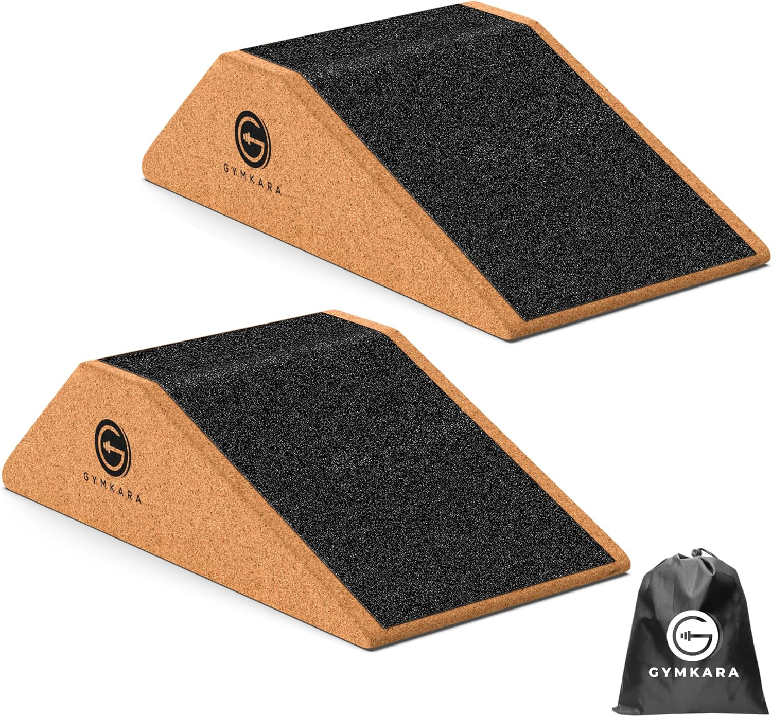 Squat Wedge Block Cork 2 Pack - Non Slip Heel Elevated Wedge and Calf Raise Block - Slant Board f... | Amazon (US)