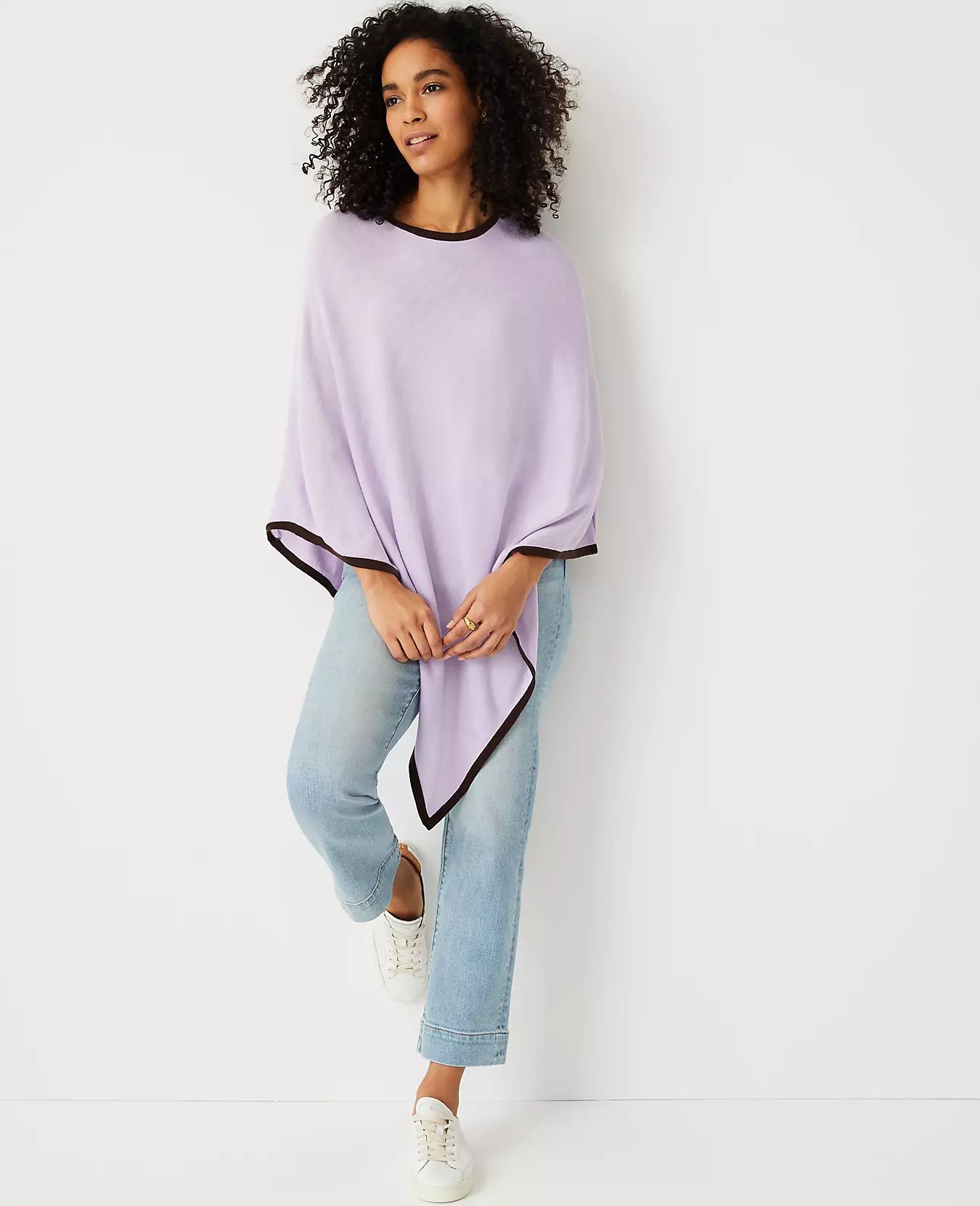 Tipped Oversized Poncho | Ann Taylor | Ann Taylor (US)