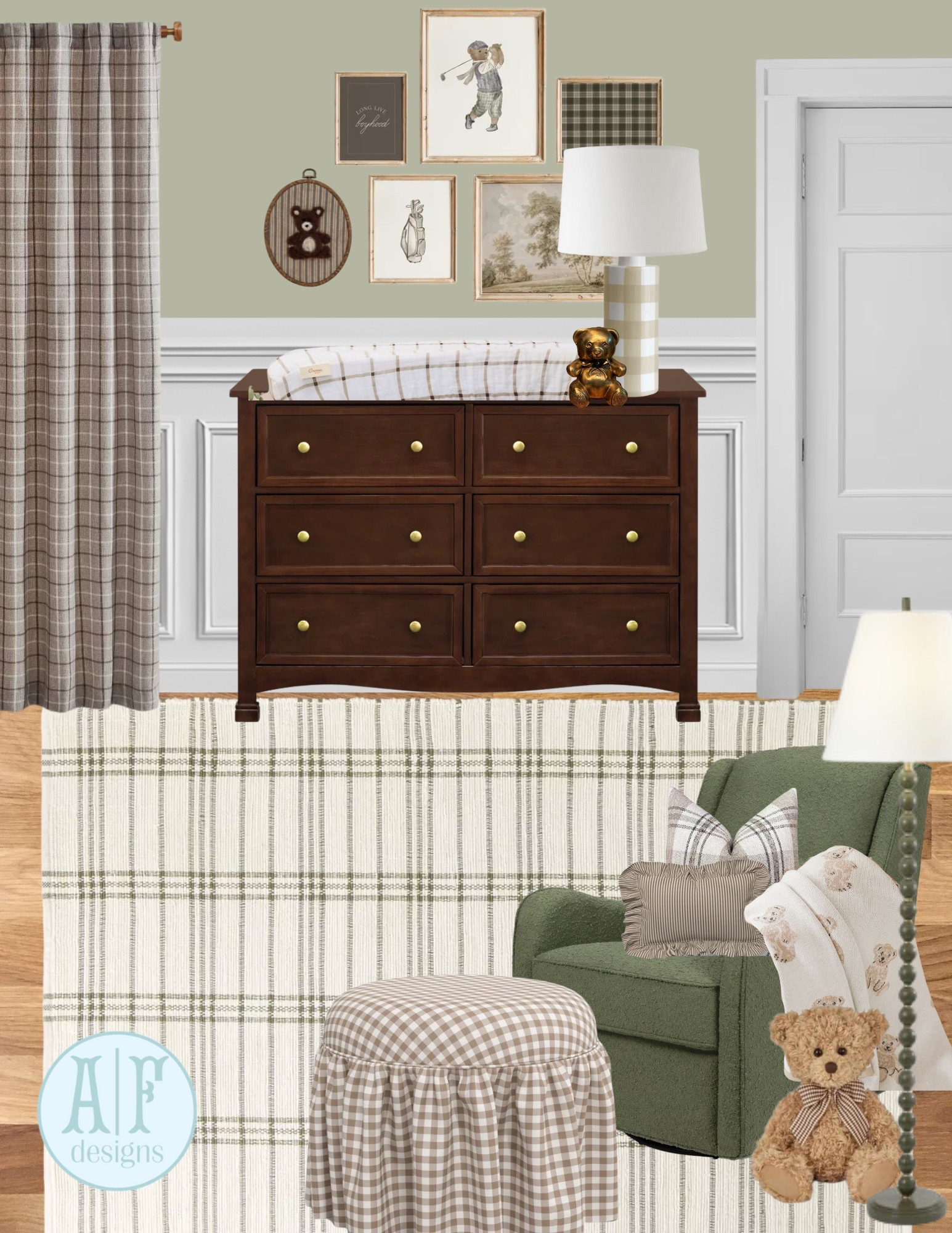 cozy baby boy nursery! love these snuggly elements with pops of green and plaid🧸💚
paint: BM Saybrook Sage HC-114



neutral green ralph lauren bear nursery boy plaid gingham stripe

#LTKHome #LTKBaby #LTKKids