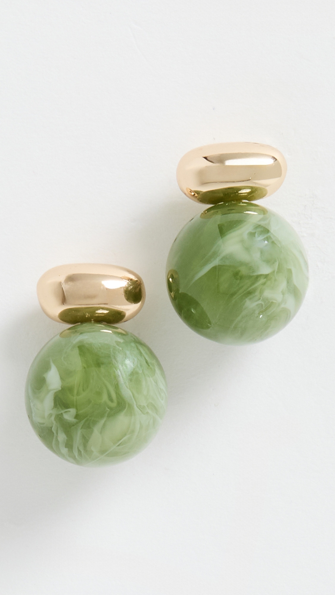 SHASHI Alice Gemstone Earrings Gold/Green One Size | Shopbop