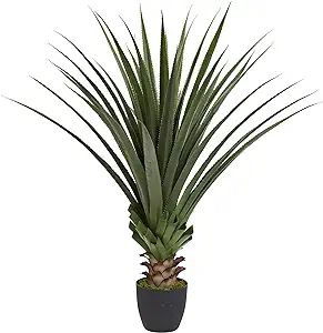 Nearly Natural 4' Spiked Agave Plant, Green | Amazon (US)