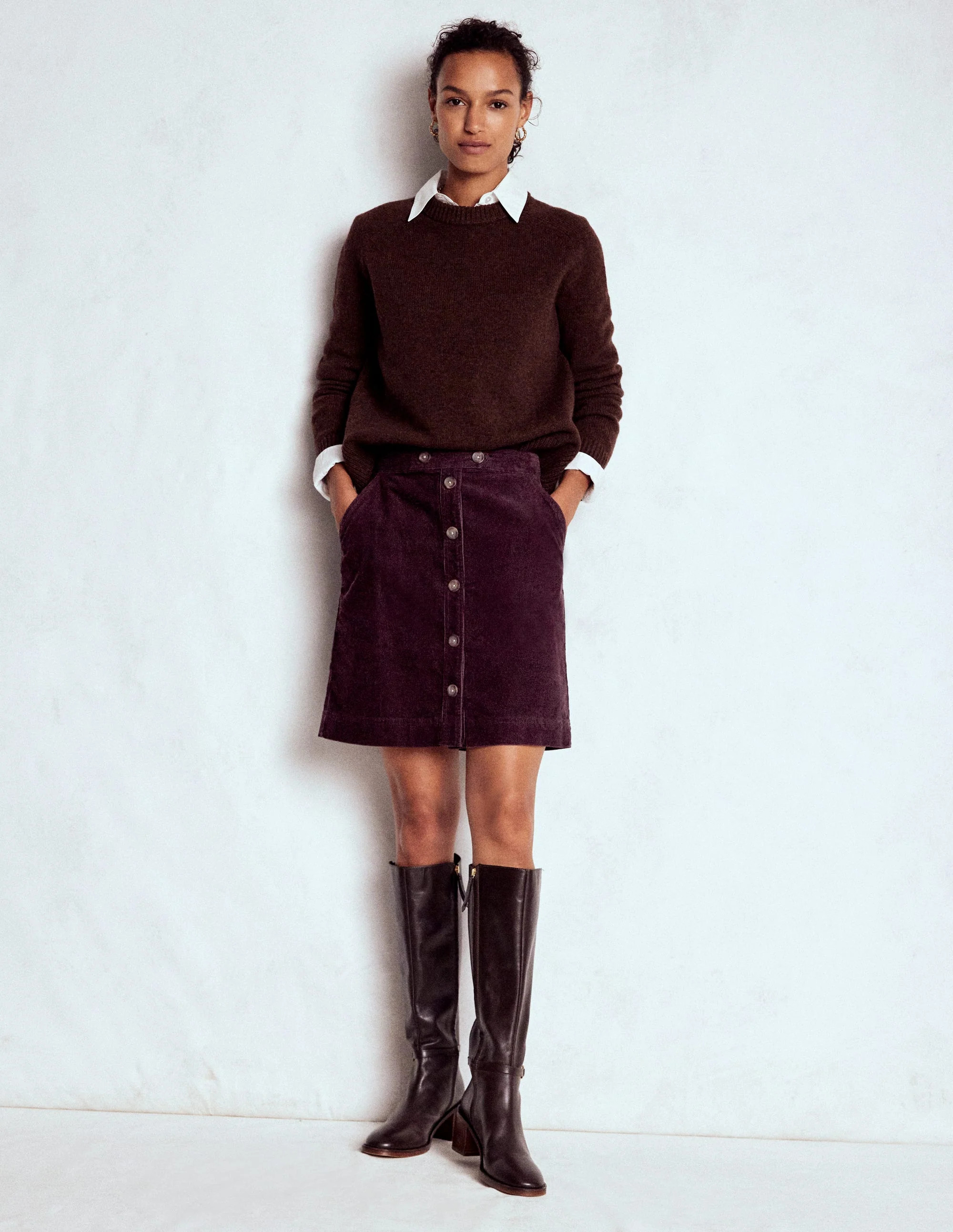 Cecelia Cord Skirt-Deep Aubergine | Boden (US)