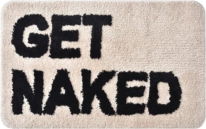 Feblilac Get Naked Bath Mat, Beige Fun Tufted Bathroom Rug, Water Absorbent Non-Slip Bathroom Flo... | Amazon (US)