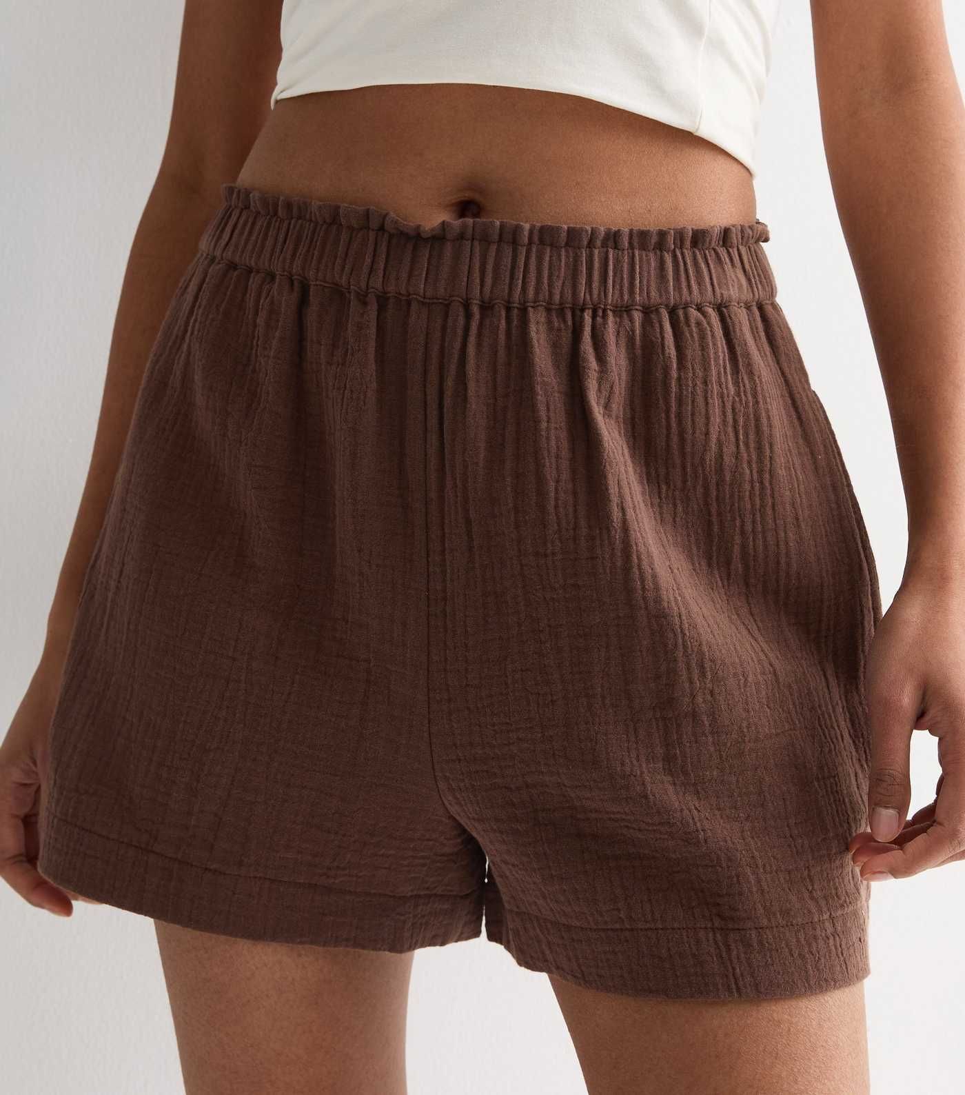 Brown Textured Cotton Shorts
						
						Add to Saved Items
						Remove from Saved Items | New Look (UK)
