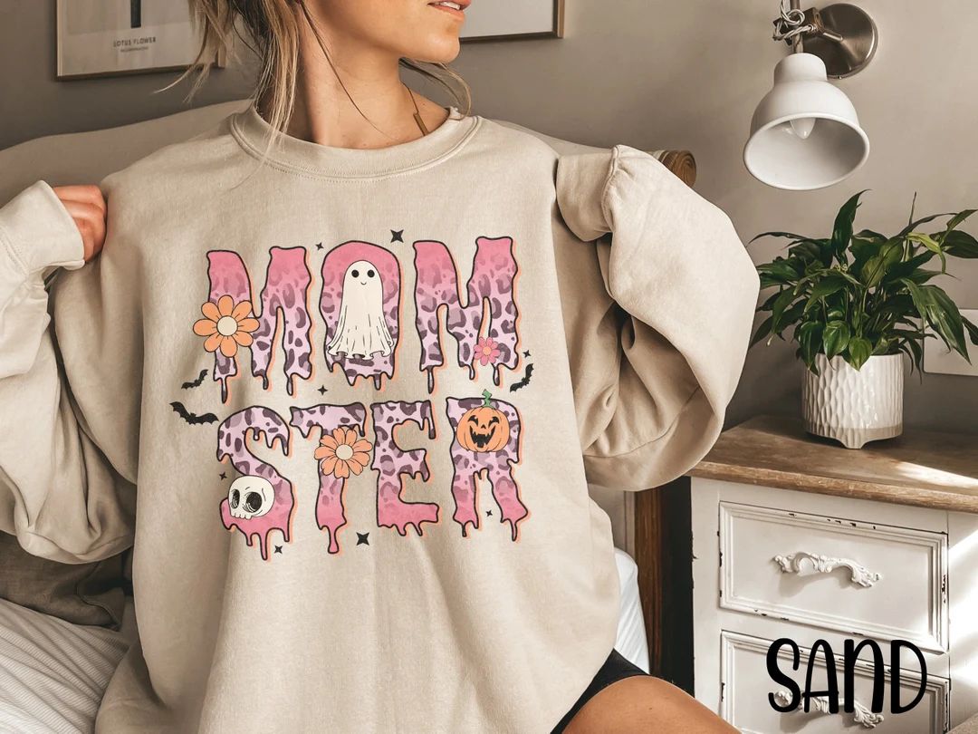 Momster Sweatshirt Halloween Mom Sweatshirt Women Halloween - Etsy | Etsy (US)