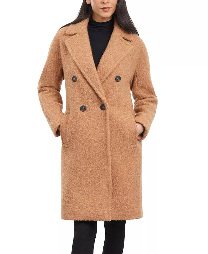 Women's Double-Breasted Bouclé Walker Coat | Macy's Canada