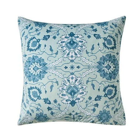 Home Decor Collection 20" x 20" Persian Teal Floral Printed Velvet Decorative Pillow | Walmart (US)