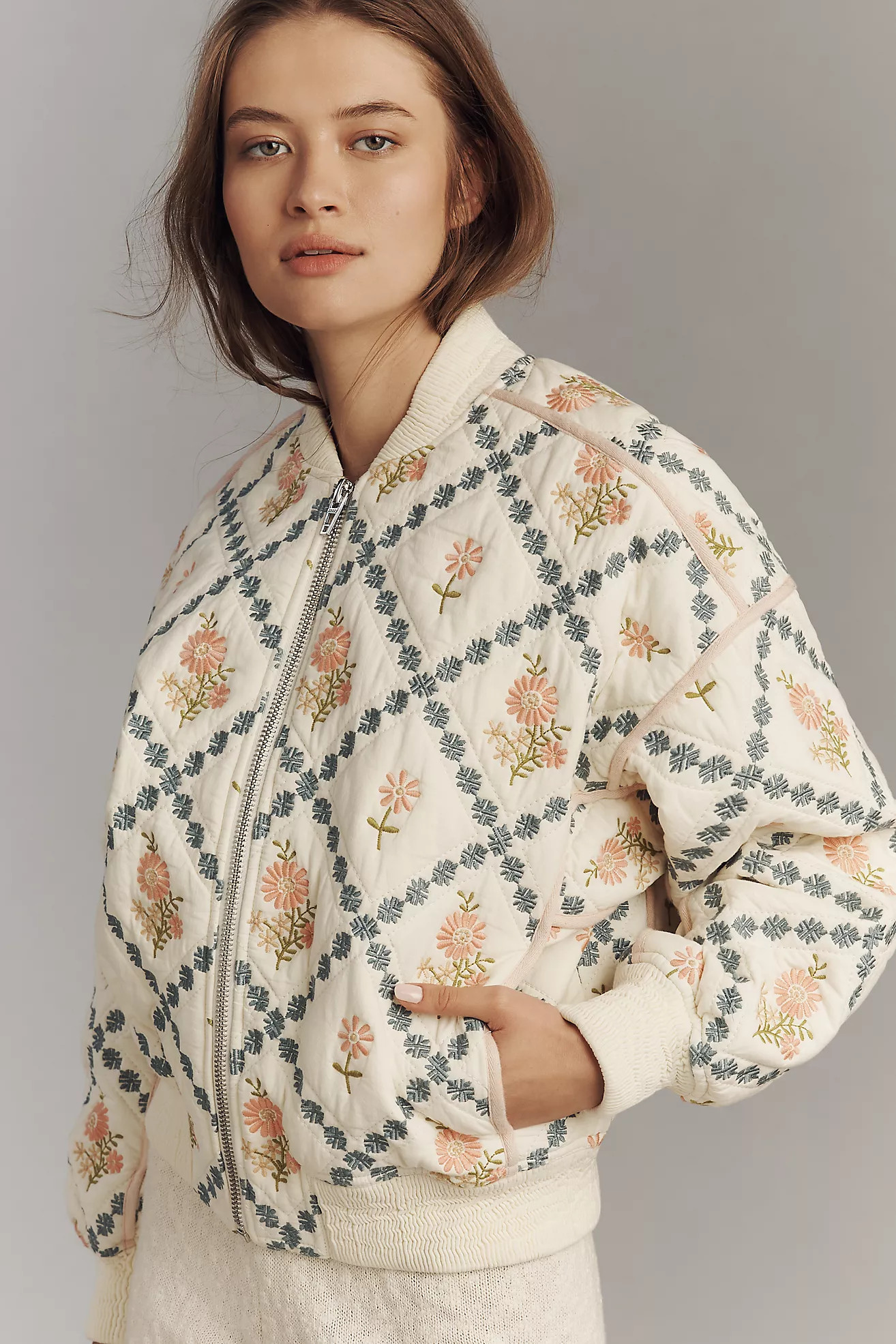 BLANKNYC Sought After Embroidered Bomber Jacket | Anthropologie (US)