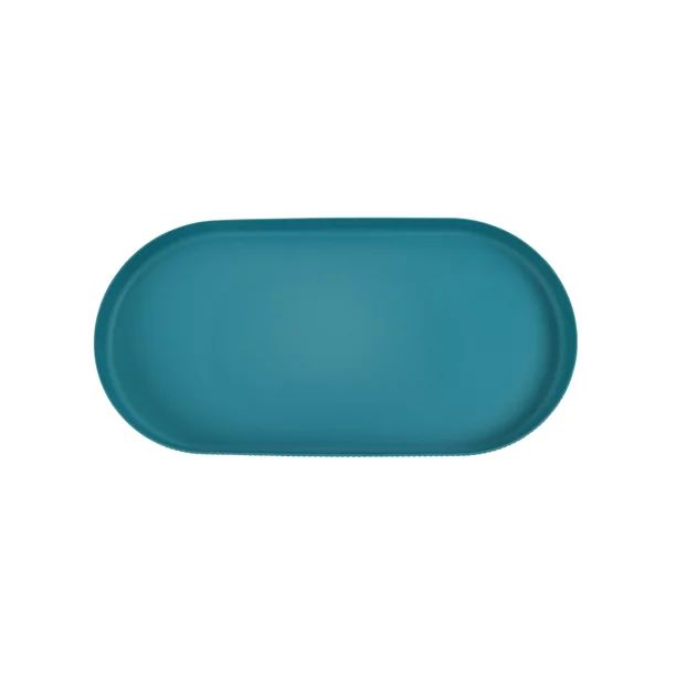 Mainstays 20-inch Bamboo Melamine Large Oblong Serving Tray, Teal | Walmart (US)