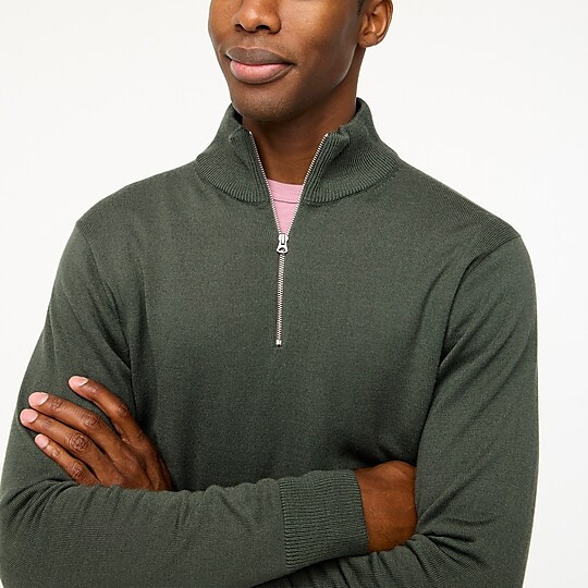 Machine washable merino wool-blend half-zip sweater | J.Crew Factory