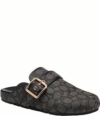 COACH Women's Archival Signature Logo Jacquard Buckle Hardware Clogs - 11 | Dillard's
