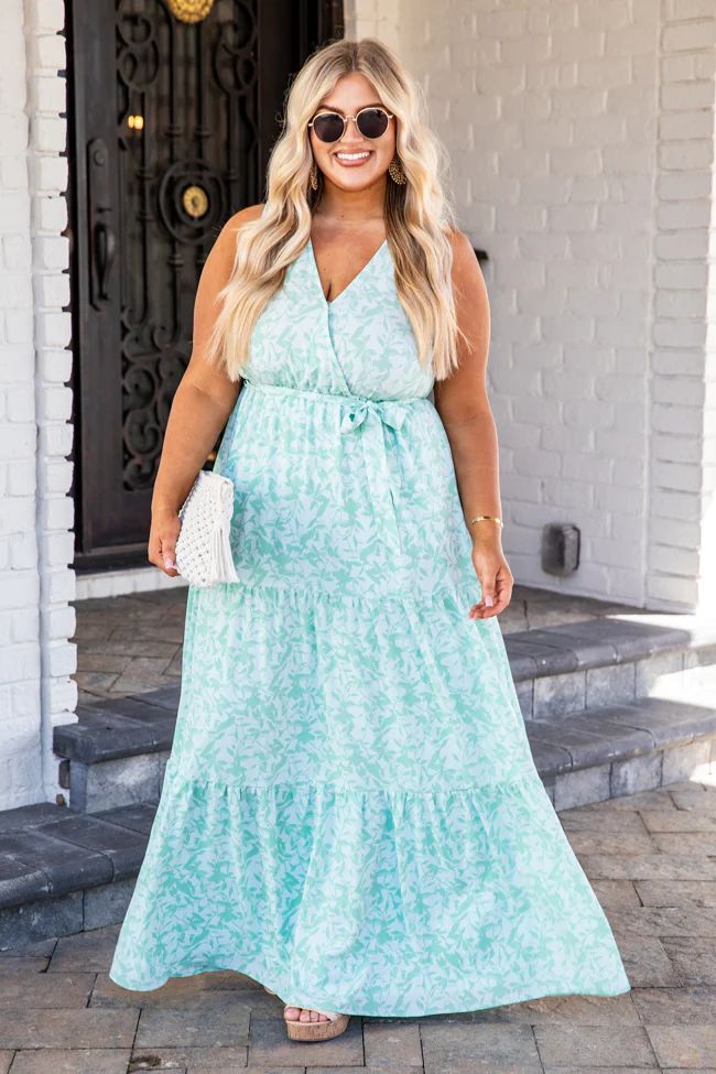 Sweetest Moments Green Print Maxi Dress | Pink Lily