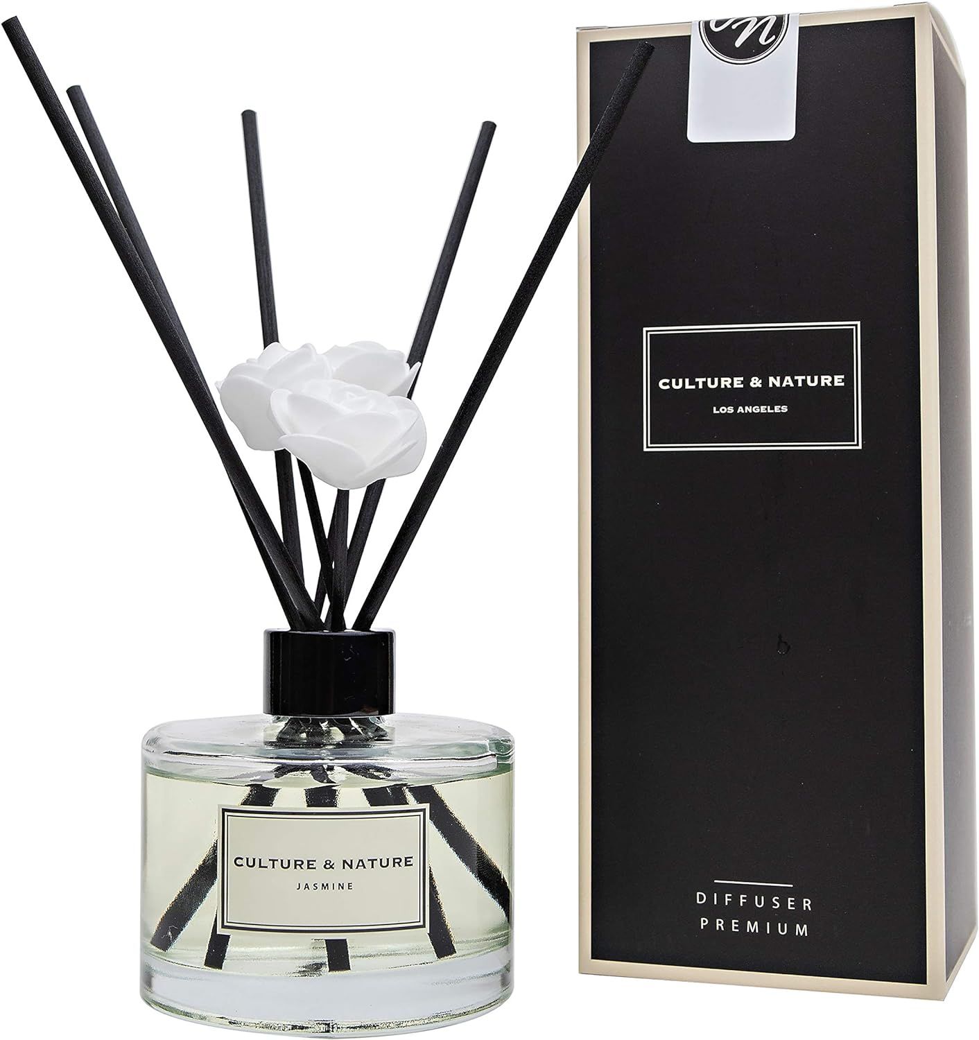 CULTURE & NATURE Reed Diffuser 6.7 oz (200ml) Jasmine Scented Reed Diffuser Set | Amazon (US)