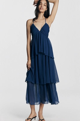 By Anthropologie Layered V-Neck Midi Dress | Anthropologie (US)