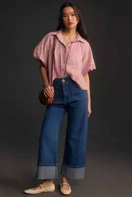 The Colette Cuffed High-Rise Wide-Leg Jeans by Maeve | Anthropologie (US)