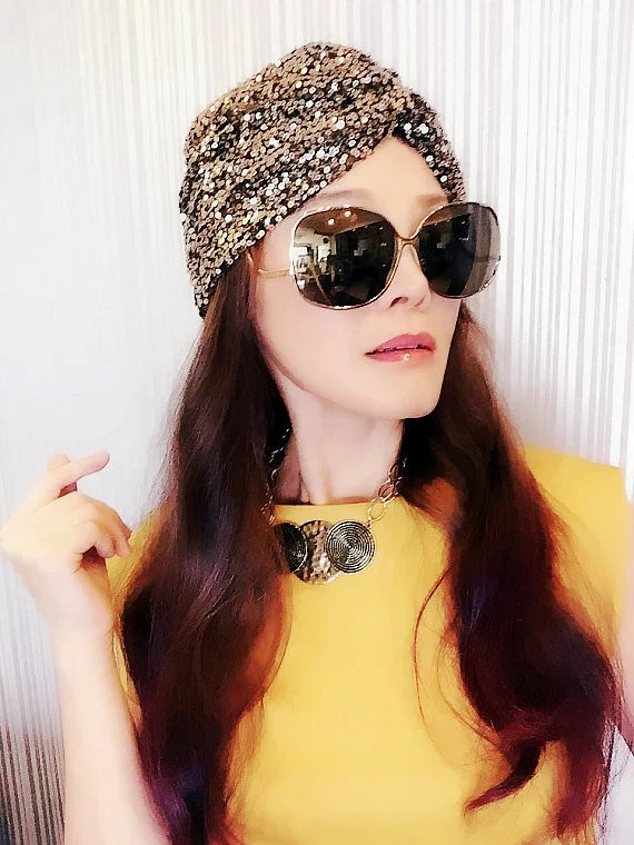 Sequin Turban,Womens Turban,Full Turban,Turban Headband,Turban Hat,Stretch Turban,Fashion Turban,... | Etsy (US)