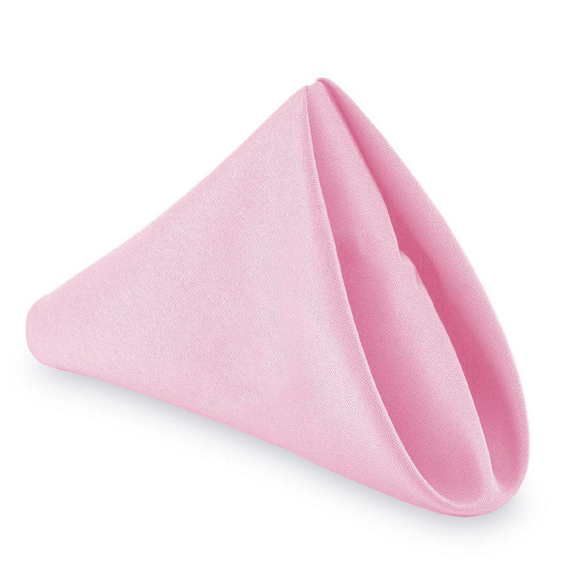 Lann's Linens 1 Dozen 20" Cloth Dinner Table Napkins for Weddings - Polyester Fabric Pink | Oriental Trading Company