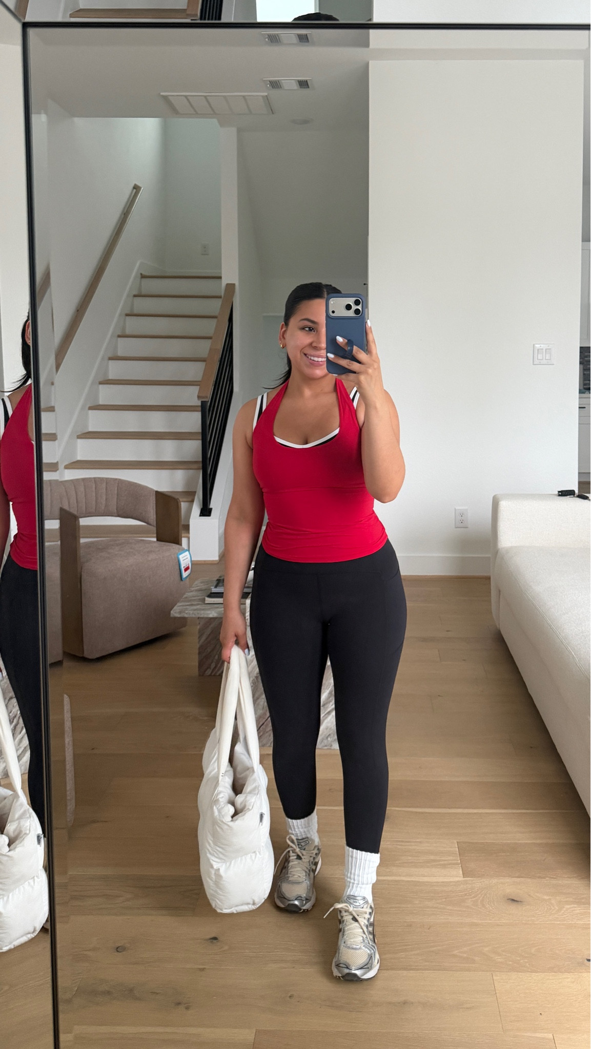 Leggings: small
Tank: small
Sports bra: small
Sneakers: 6.5 women 
Grip socks 
Puffer tote bag

#LTKActive #LTKootd #LTKgrwm