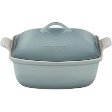 Le Creuset Heritage Stoneware Deep Baker with Lid, 4.5qt., Sea Salt | Amazon (US)