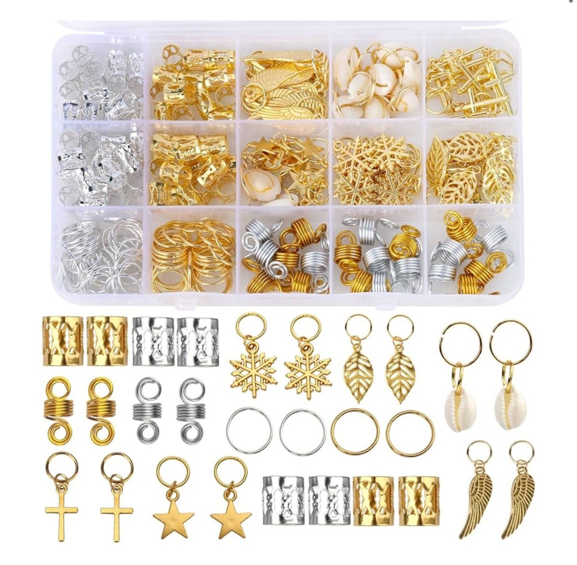 200PCS Hair Beads for Women Braids, Loc Jewelry for Hair, Dreadlocks Accessories, Metal Gold Silver Clips Cuffs Coils Shells Rings for Hair Braiding Beard Decoration for Girls Women

#LTKBeauty #LTKStyleTip #LTKFindsUnder50