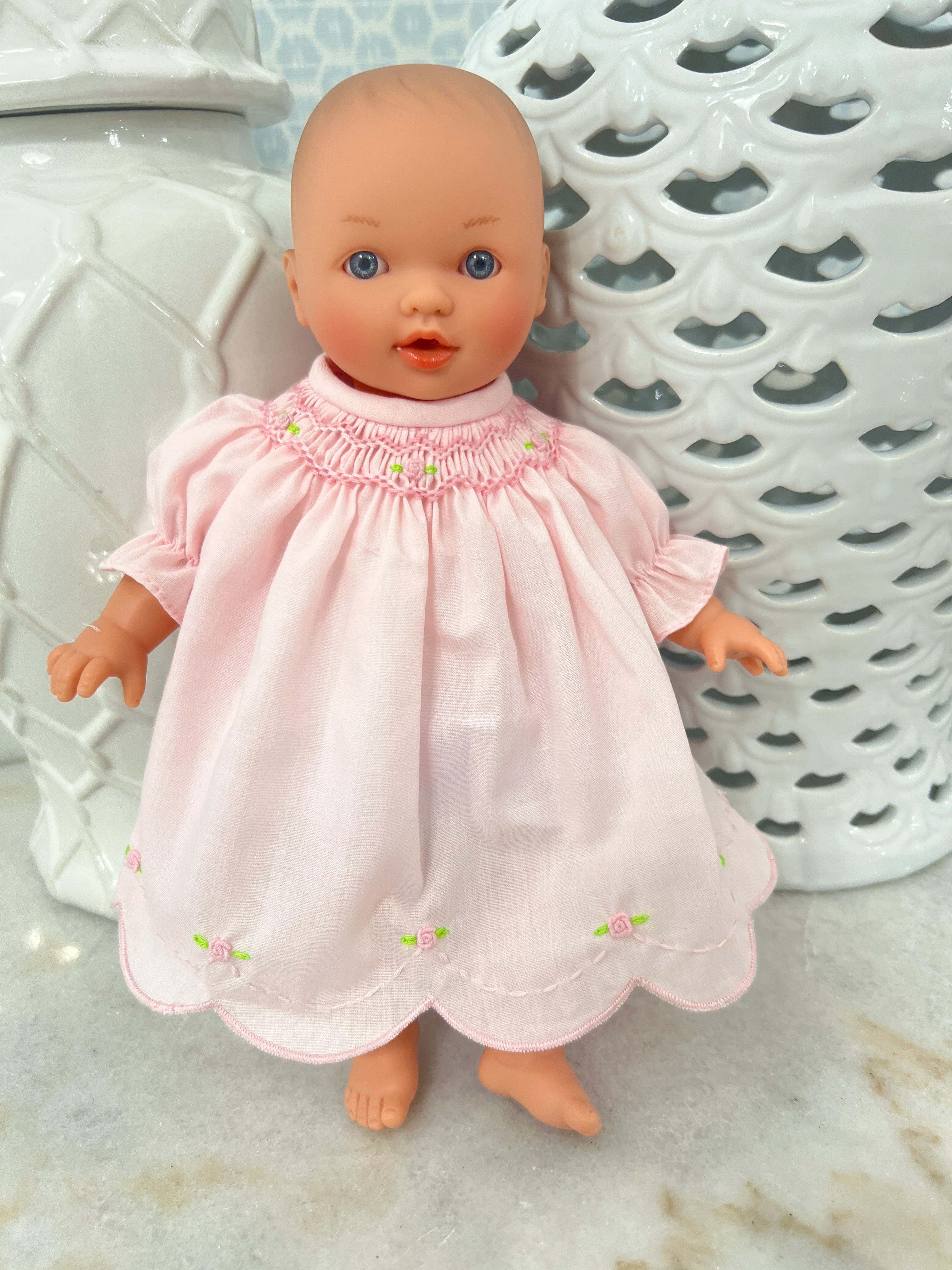 Rosalina Pink Dress 10" Abbey Doll (Doll, Dress, and Embroidery) | Hampton James Clothing
