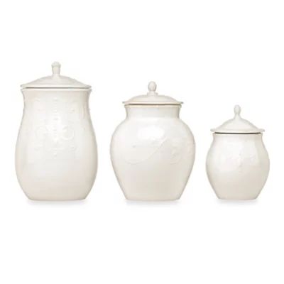Lenox® French Perle™ 3-Piece Canister Set in White | Bed Bath & Beyond
