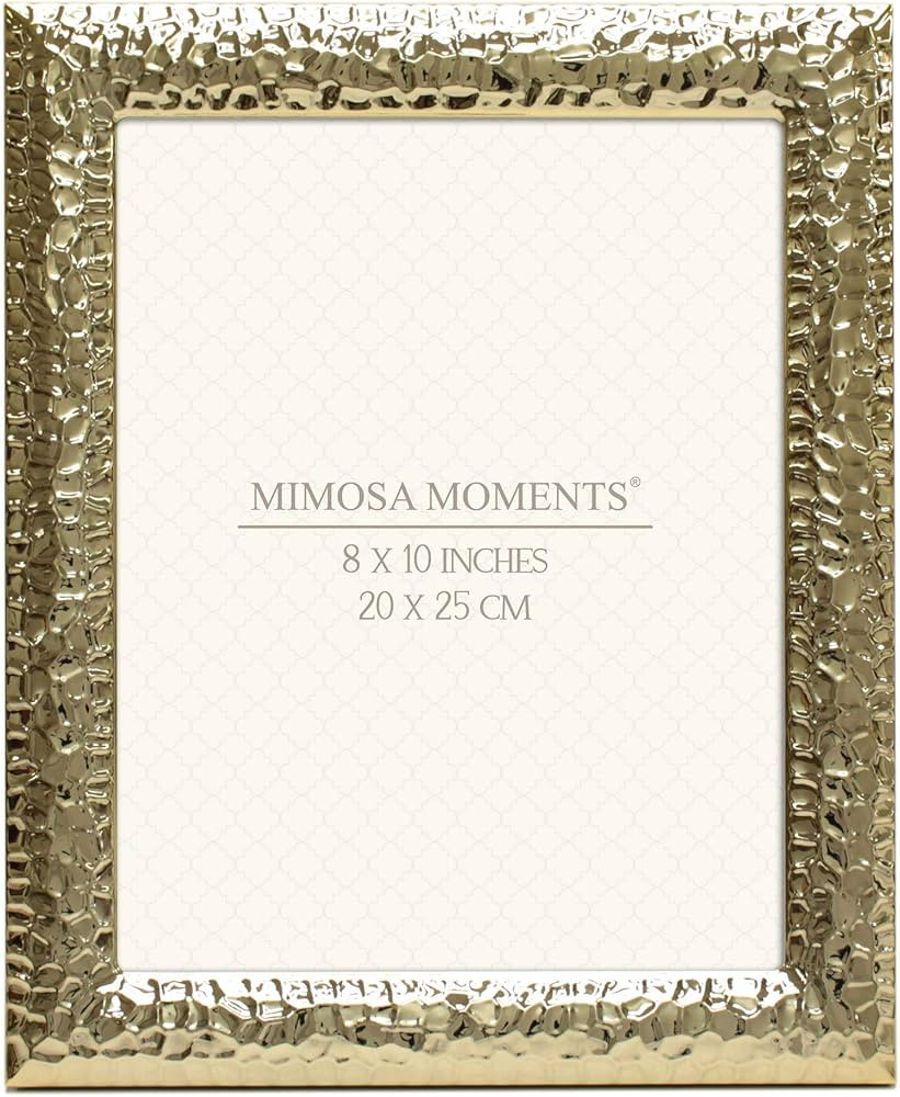 MIMOSA MOMENTS Hammered Metal picture Frame (Brass, 8x10) | Amazon (US)