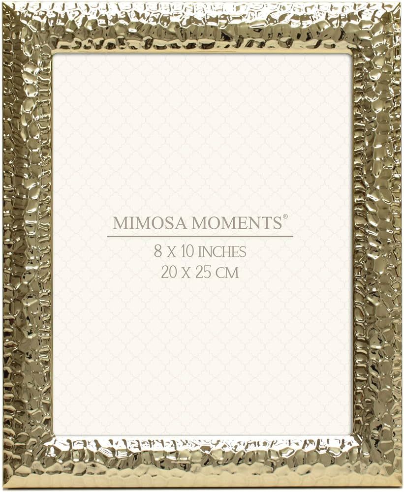 MIMOSA MOMENTS Hammered Metal picture Frame (Brass, 8x10) | Amazon (US)