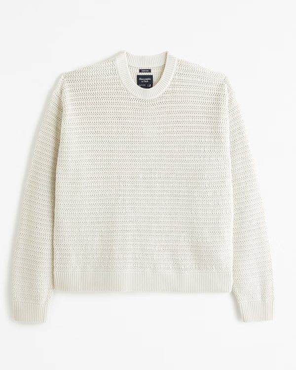 Oversized Stitchy Crew Sweater | Abercrombie & Fitch (US)