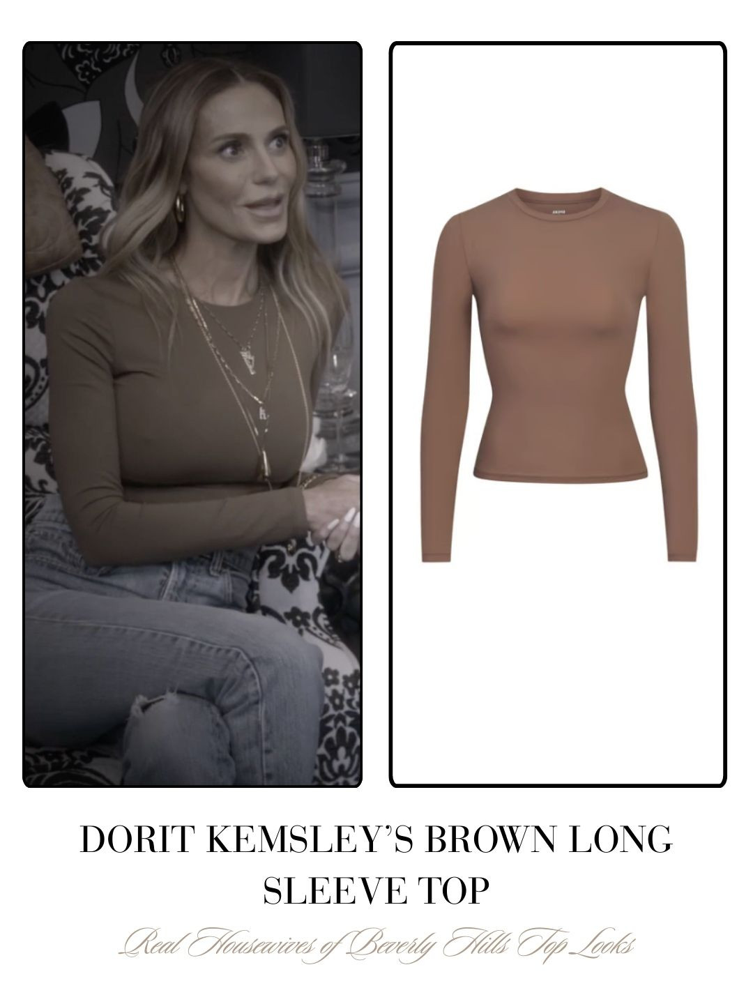 Dorit Kemsley's Brown Long Sleeve Top 

 