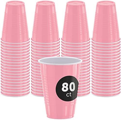 DecorRack 80 Party Cups, 16 oz -BPA Free- Plastic Soda Cups, Perfect for Birthday, Picnic, Indoor an | Amazon (US)