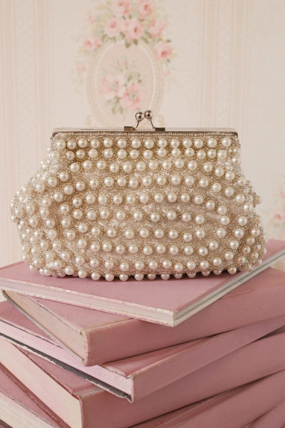 Brilliant Energy White and Silver Pearl Beaded Clutch | Lulus
