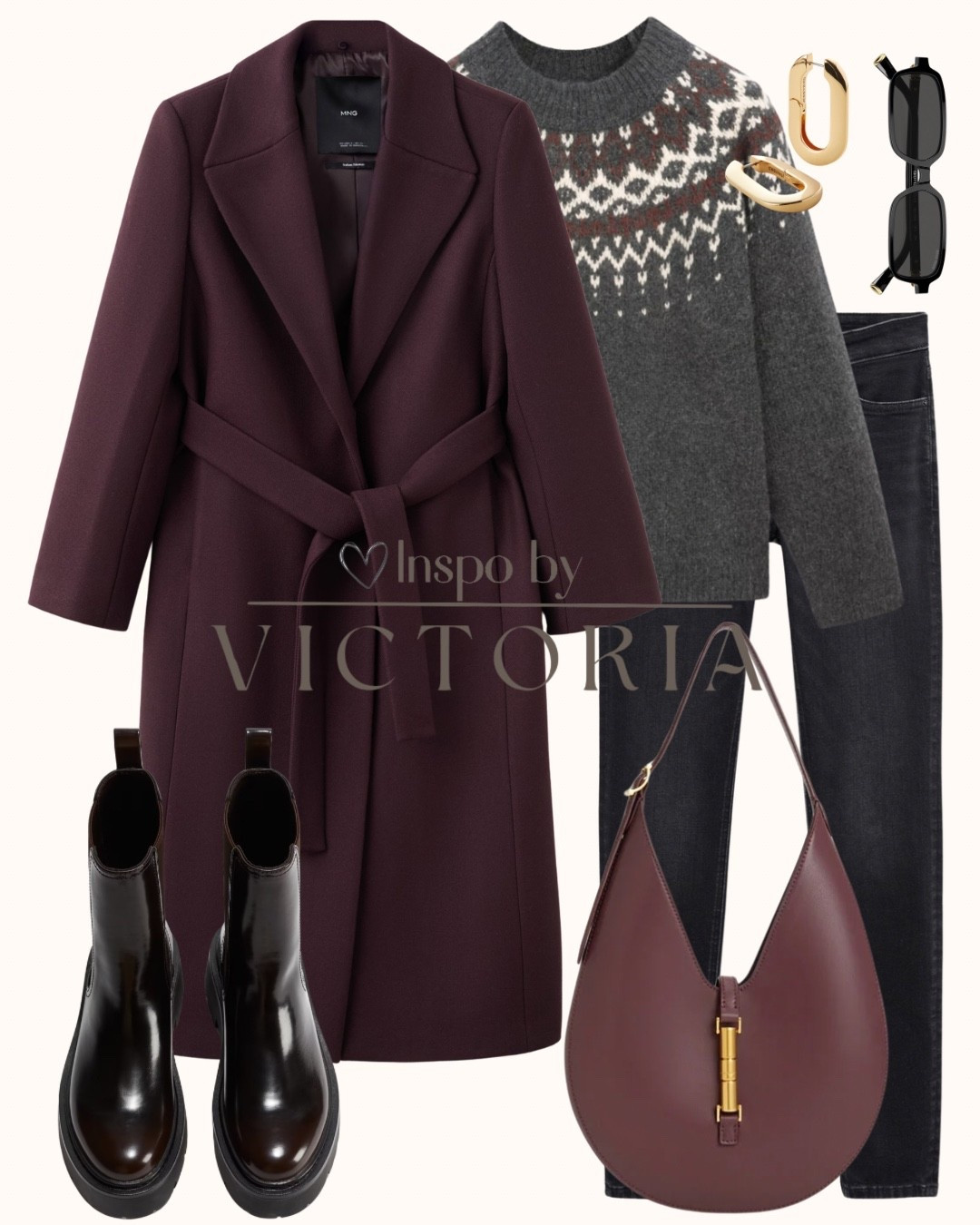 Cozy Chic for Winter: Nothing beats a rich burgundy coat paired with a classic fair-isle knit. This look is effortless, warm, and perfectly polished for crisp-weather days. Linking everything on my LTK — boots, bag, sweater & denim included 🤎🍂

#WinterOutfit #OOTD #LTKWinter #LTKStyle #WinterStyle #ChicLayers #ColdWeatherOutfits

#LTKStyleTip #LTKFindsUnder100 #LTKCyberWeek
