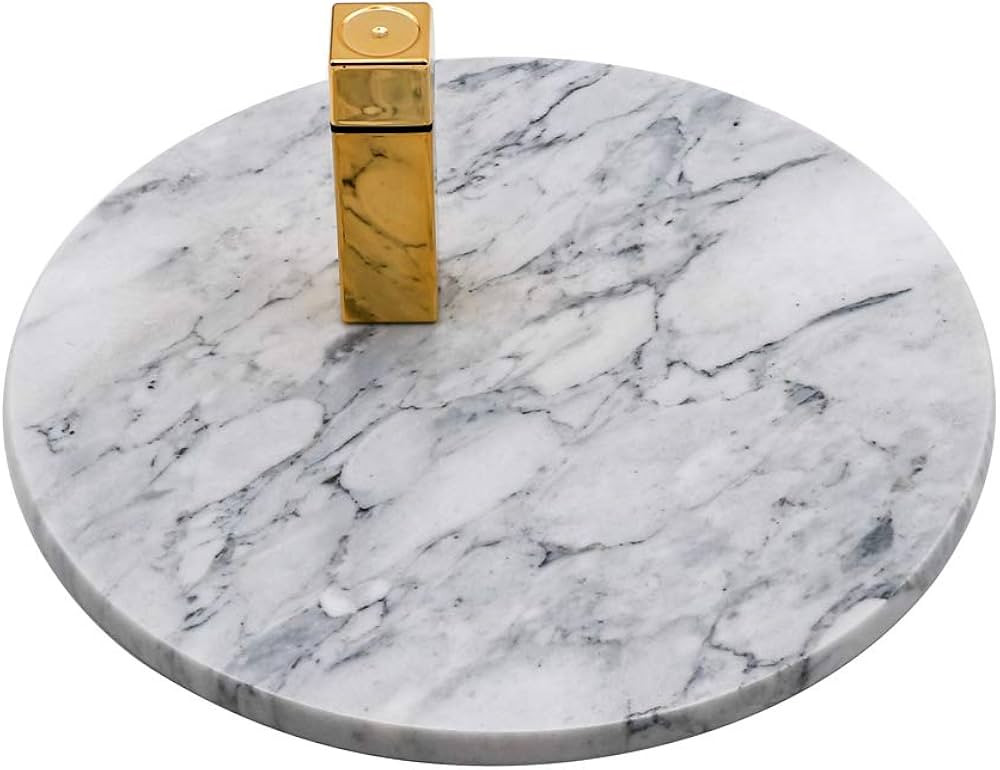Circular Marble Vanity Tray for Counter, Bathroom, Dresser, Nightstand or Desk, Diameter 8-3/4 In... | Amazon (US)