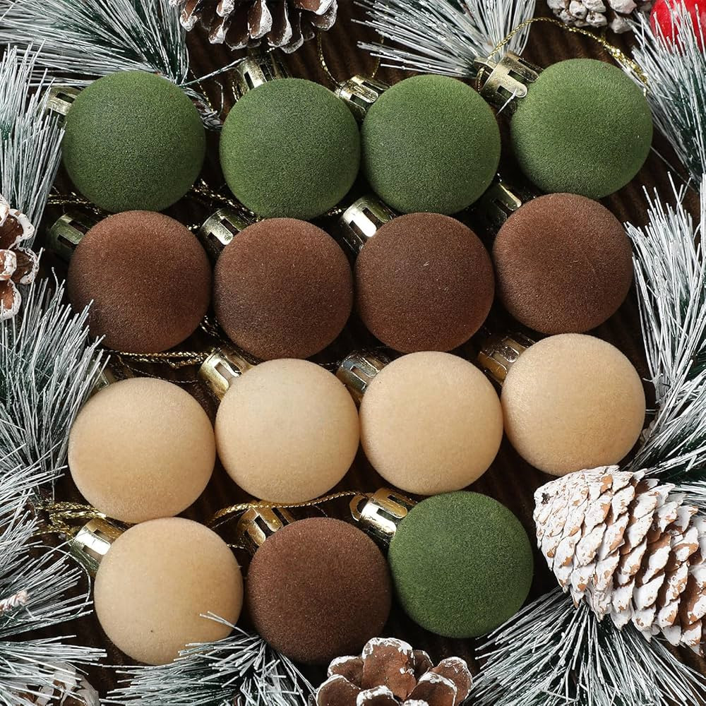 Liliful 15 Pcs Velvet Christmas Balls Bulk Flocked Christmas Tree Ball Ornaments Plastic Balls Xm... | Amazon (CA)