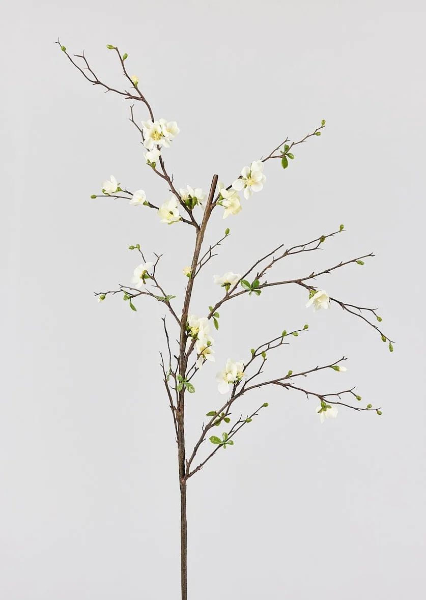 Tall Blossom Branch in Cream | Faux Flower Branches at Afloral.com | Afloral